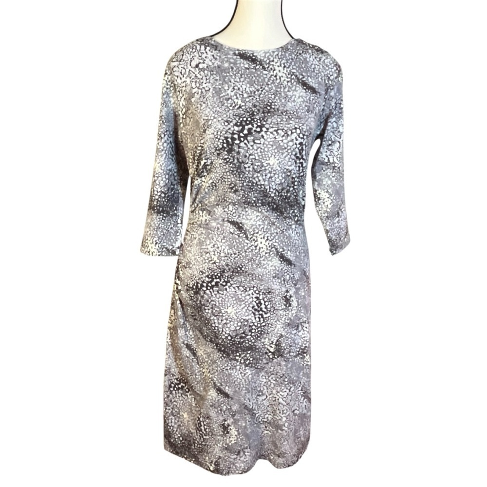 J. McLaughlin Giraffe Print Dress Catalina Cloth Size Small Grey Animal Print